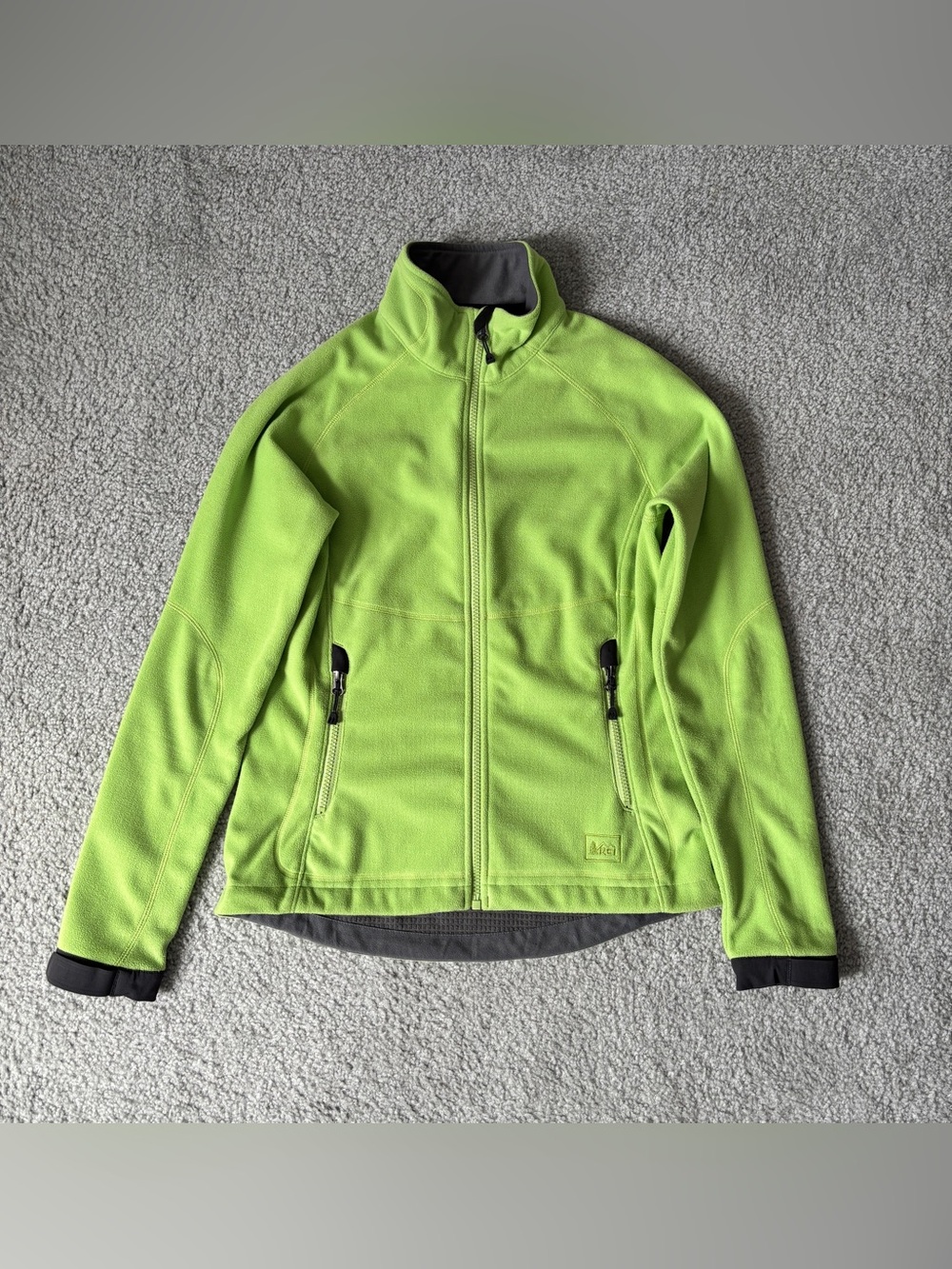 REI Women’s Lime Green Full-Zip Fleece Jacket